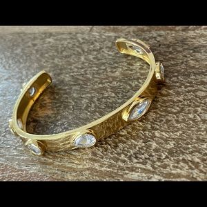 Pretty gold and stone cuff bracelet